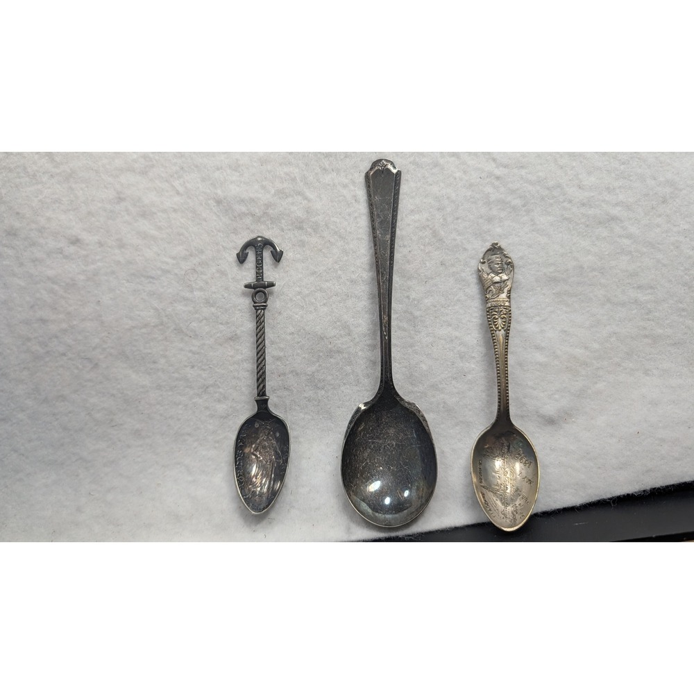 Vintage Souvenir Spoon Set 1893 World's Fair Anchor Rogers Oneida Tudor Plate